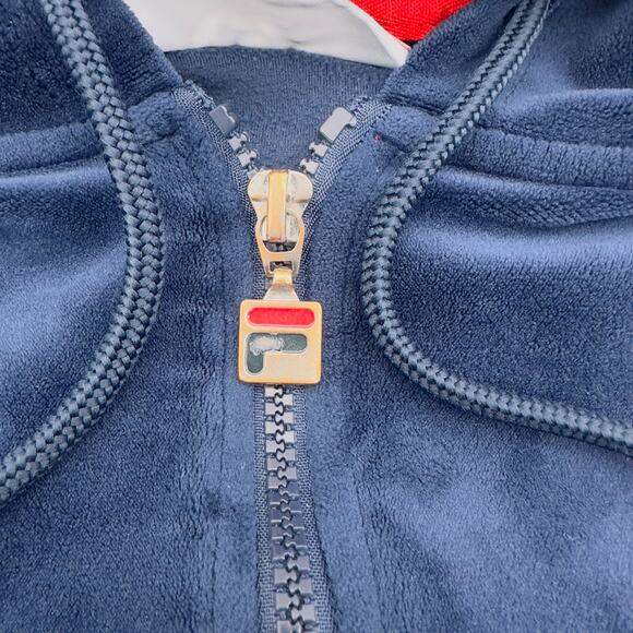 Vtg Velour FILA Track Suit Full Zip Top XL Woman Retro w/LOGO 90s comfortable - Picture 14 of 16